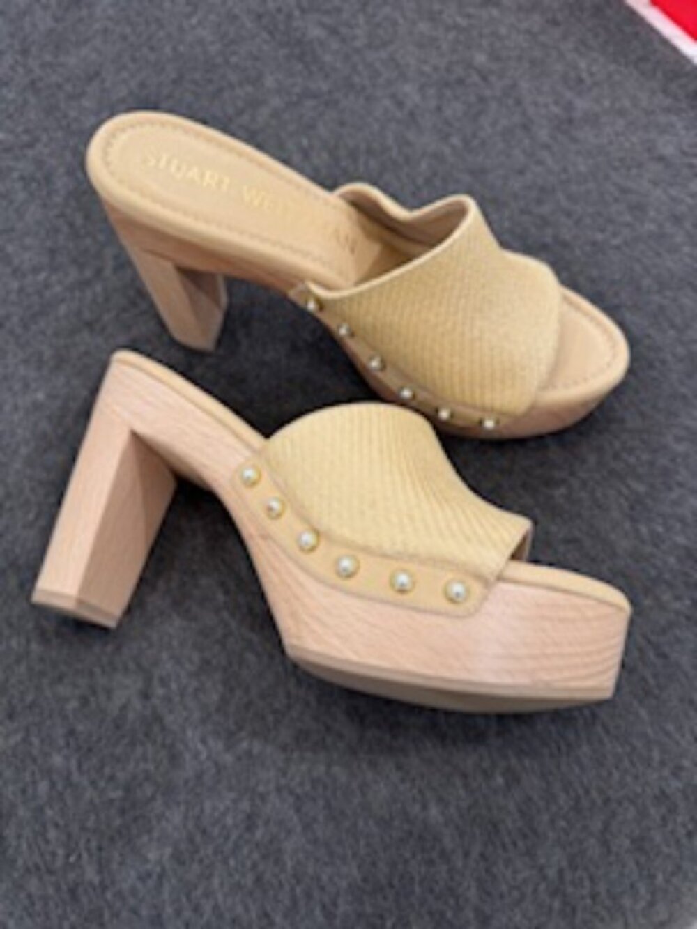 Stuart Weitzman Pearl Slide Leather Sandal
